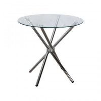 Стол AksHome SELIA, ф800*760*8мм, стекло/хром купить в Минске