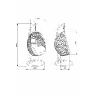 Кресло подвесное AksHome Bounty (Баунти) белый/серый купить в Минске