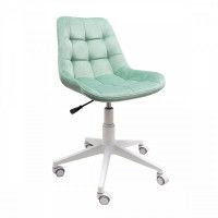 Стул поворотный Алвест AV 245 мятный бархат/белый пластик