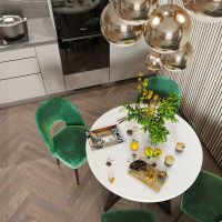 Обеденный стол ДОМУС Оригами-1 80x80см белый/черный купить в Минске