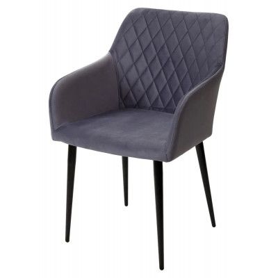 Стул BRANDY-X СЕРЫЙ #27, велюр/черный каркас