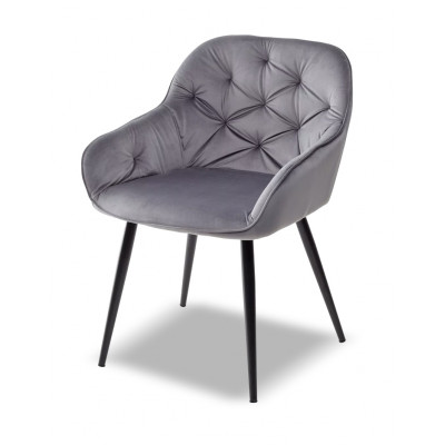 Стул BREEZE BLUVEL-14 GREY, велюр/ черный каркас  купить в Минске