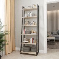 Стеллаж ДОМУС Урбан-1 вяз светлый/металл черный 190.6х66