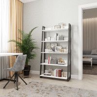 Стеллаж ДОМУС Урбан-1 белый/металл черный 157х86