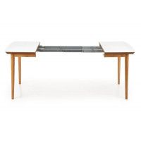 Стол HALMAR BARRET раскладной, белый матовый/дуб лефкас, 90-190/80/75 купить в Минске