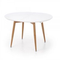 Стол HALMAR EDWARD раскладной, белый/дуб медовый, 120-200/100/75