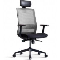 Кресло Bestuhl S30 с подголовником спинка черная / сиденье черное купить в Минске