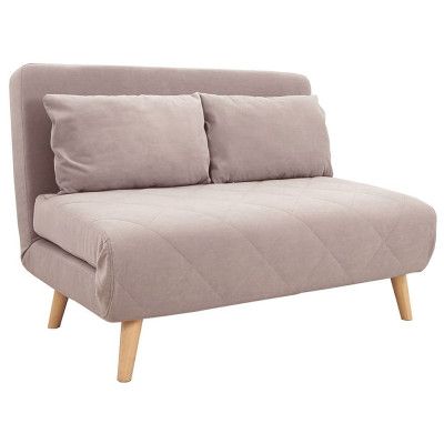 Диван ЭЛЛИ 120 двуx-местный пыльная роза Велютто люкс 37 / бук