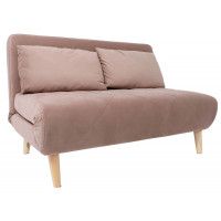 Диван ЭЛЛИ 140 двухместный бежевый Велютто люкс 22 / бук