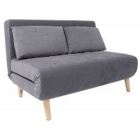 Диван ЭЛЛИ 140 двухместный серый Велютто люкс 32 / бук