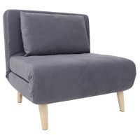 Кресло-кровать ЭЛЛИ 80 серый Велютто люкс 32 / бук