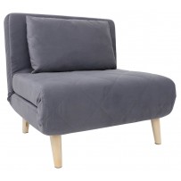 Кресло-кровать ЭЛЛИ 80 серый Велютто люкс 32 / бук
