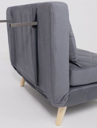 Кресло-кровать ЭЛЛИ 80 серый Велютто люкс 32 / бук купить в Минске