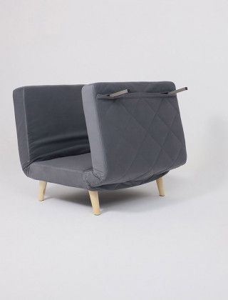 Кресло-кровать ЭЛЛИ 80 серый Велютто люкс 32 / бук купить в Минске