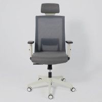 Кресло Aks Prime ARCUS серая сетка+ткань/белый полиамид купить в Минске Кресло Aks Prime ARCUS серая сетка+ткань/белый полиамид купить в Минске