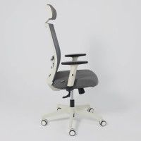 Кресло Aks Prime ARCUS серая сетка+ткань/белый полиамид купить в Минске Кресло Aks Prime ARCUS серая сетка+ткань/белый полиамид купить в Минске