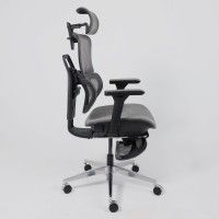 Кресло Aks Prime ENIGMA серая сетка/алюминий (с подставкой для ног) купить в Минске