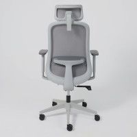 Кресло Aks Prime GEM серая сетка+ткань/белый полиамид купить в Минске