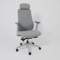 Кресло Aks Prime VORTEX серая ткань/белый полиамид купить в Минске