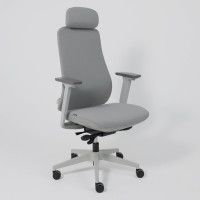 Кресло Aks Prime VORTEX серая ткань/белый полиамид купить в Минске