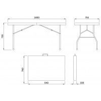 Стол складной Akshome 65905 180*75,5*73 белый купить в Минске
