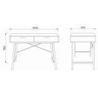 Стол письменный AGAT 1000*500*780 белый/белый металл купить в Минске