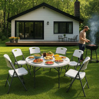 Стол складной Akshome 69988 d122*74, белый купить в Минске