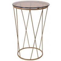 Стол журнальный ALLURE 40*60 тонированное стекло/золото купить в Минске