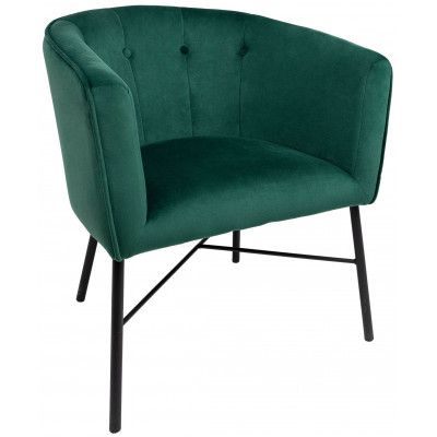 Кресло AksHome ALMOND (Элмонд) велюр зеленый/черный