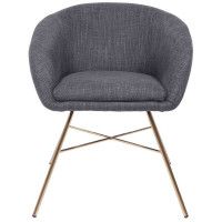 Кресло AksHome AMUR (Амур) темно-серая ткань/золото купить в Минске