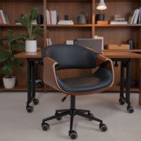 Кресло AksHome Angara (Ангара) экокожа черный/черный купить в Минске