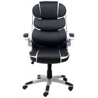 Кресло AksHome ANTONY ECO черный с белыми вставками купить в Минске