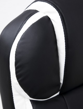 Кресло AksHome ANTONY ECO черный с белыми вставками