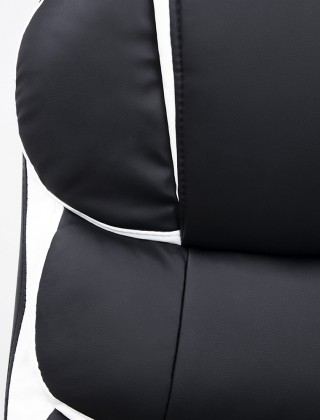 Кресло AksHome ANTONY ECO черный с белыми вставками