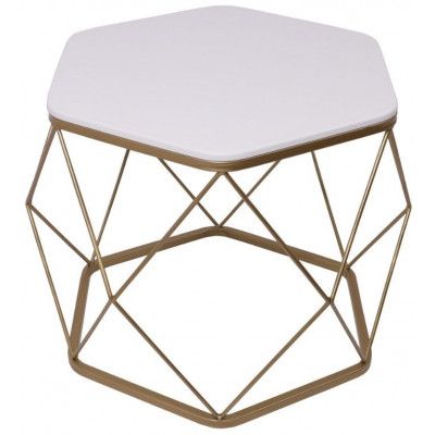 Стол журнальный АРЕНА 535*465*415 белый/золотой Стол журнальный АРЕНА 535*465*415 белый/золотой