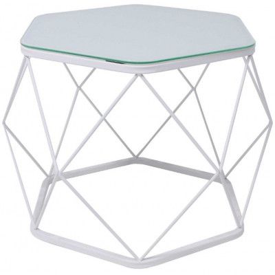 Стол журнальный АРЕНА 535*465*415 белый/белый (стекло) купить в Минске