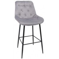 Стул барный AksHome ATINA (Атина) светло-серый велюр HLR-20/черный