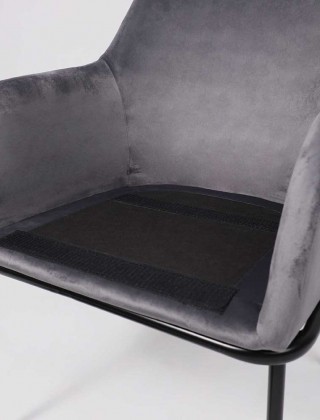 Кресло Алвест  AV 318 темно-серый бархат H-15/черный