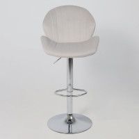 Стул барный AksHome AZUR (Азур) GB Seven 323 светло-серый велюр/хром купить в Минске Стул барный AksHome AZUR (Азур) GB Seven 323 светло-серый велюр/хром купить в Минске