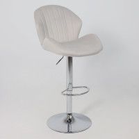 Стул барный AksHome AZUR (Азур) GB Seven 323 светло-серый велюр/хром купить в Минске Стул барный AksHome AZUR (Азур) GB Seven 323 светло-серый велюр/хром купить в Минске