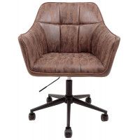 Стул поворотный AksHome BARREN (Баррен) винтажный коричневый/черный купить в Минске