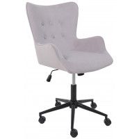 Кресло AksHome BELLA black Kiton 722 Smoke велюр/светло-серый