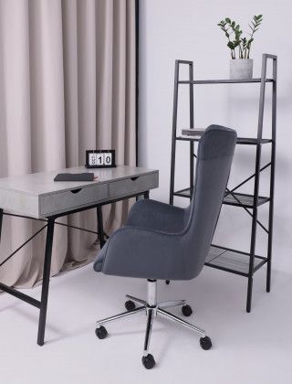 Кресло BELLA (Белла) XL Chrome Kiton 713 Graphite велюр/графит купить в Минске