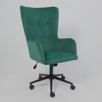 Кресло BELLA (Белла) XL black Kiton 709 Jungle велюр/зеленый купить в Минске