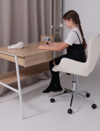 Кресло AksHome BELLA chrome Buble White 15 букле/белый купить в Минске