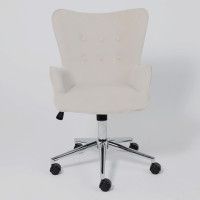 Кресло BELLA (Белла) chrome Kiton 701 велюр/белый антарктида купить в Минске