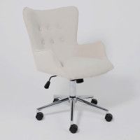 Кресло BELLA (Белла) chrome Kiton 701 велюр/белый антарктида купить в Минске