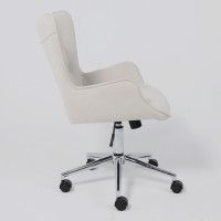 Кресло BELLA (Белла) chrome Kiton 701 велюр/белый антарктида купить в Минске