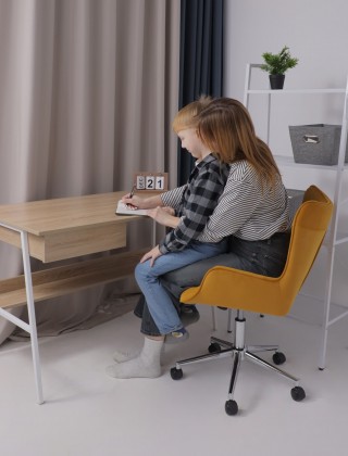 Кресло AksHome BELLA chrome Kiton 719 велюр/оранжевый мимоза купить в Минске
