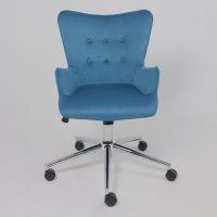 Кресло AksHome BELLA chrome Seven 115 велюр/темно-голубой купить в Минске
